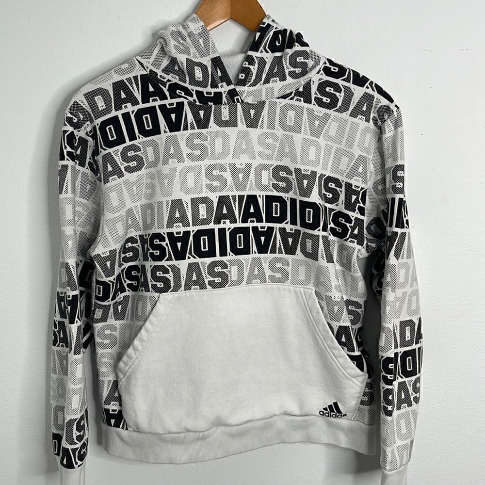 Adidas classic pullover hoodie.  Size Boys XL.  Front hand warmer pocket.